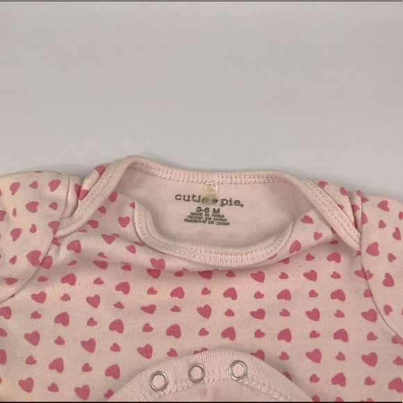 Cutie Pie Infant Pink Heart Onesie 3-6 Mos. - Picture 5 of 6